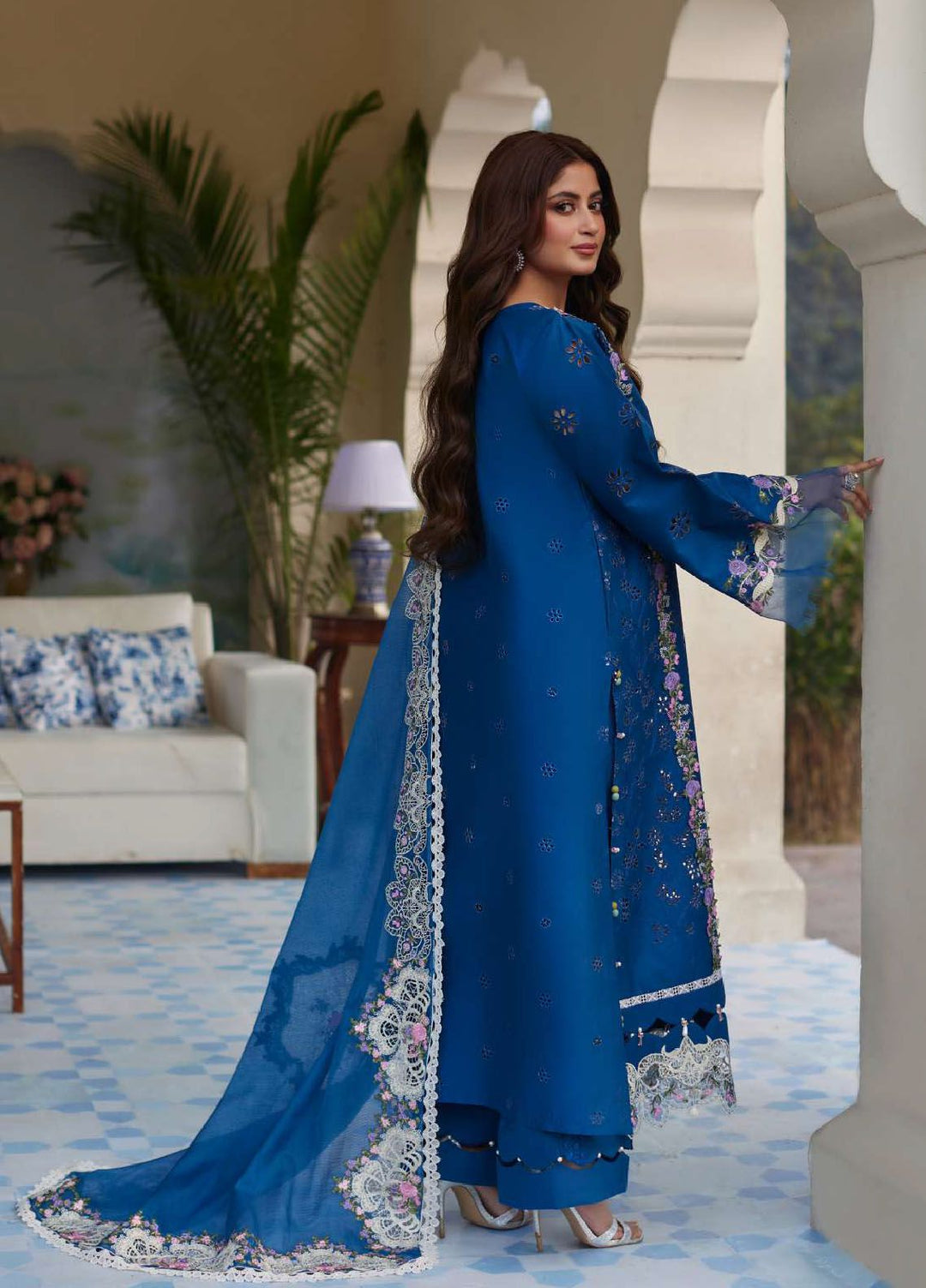 Elaf Embroidered  Suits Unstitched 3 Piece EF24EE D-04 Almas - Summer Collection