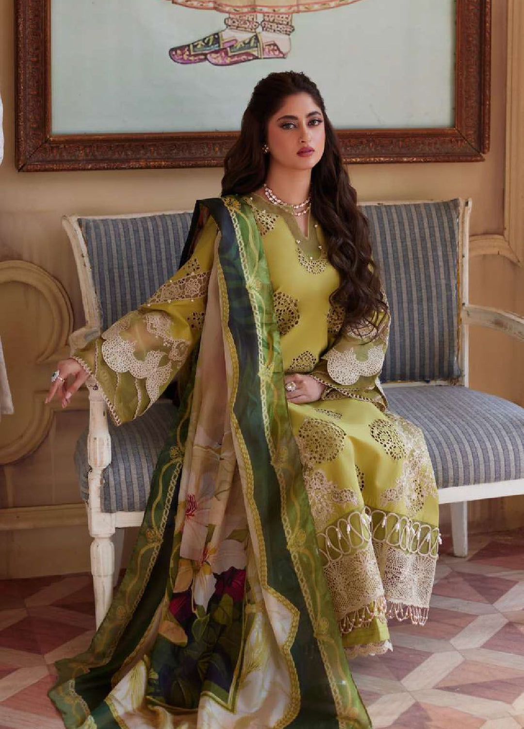 Elaf Embroidered  Suits Unstitched 3 Piece EF24EE D-05 Meenah - Summer Collection
