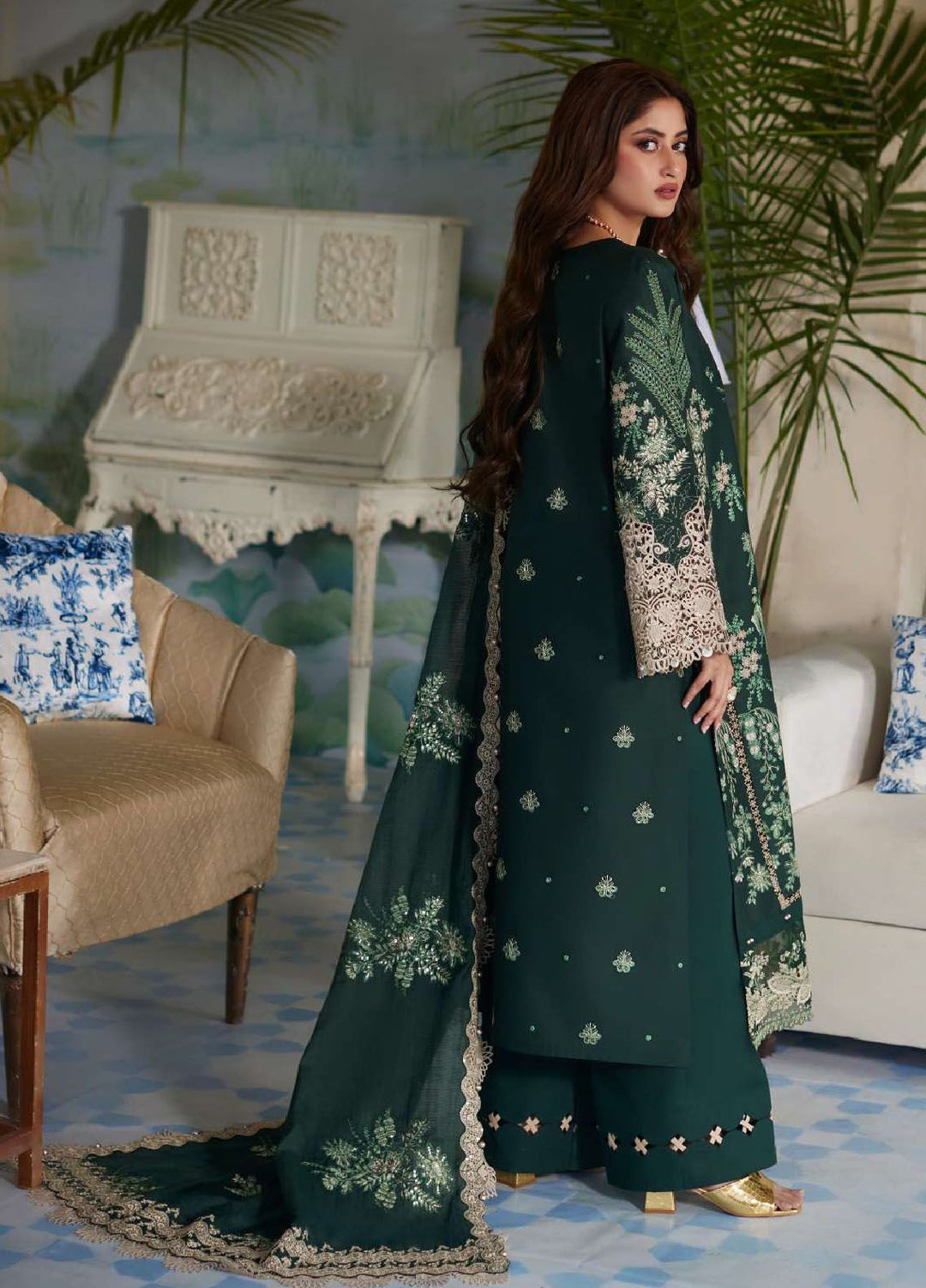Elaf Embroidered  Suits Unstitched 3 Piece EF24EE D-07 Zaria - Summer Collection
