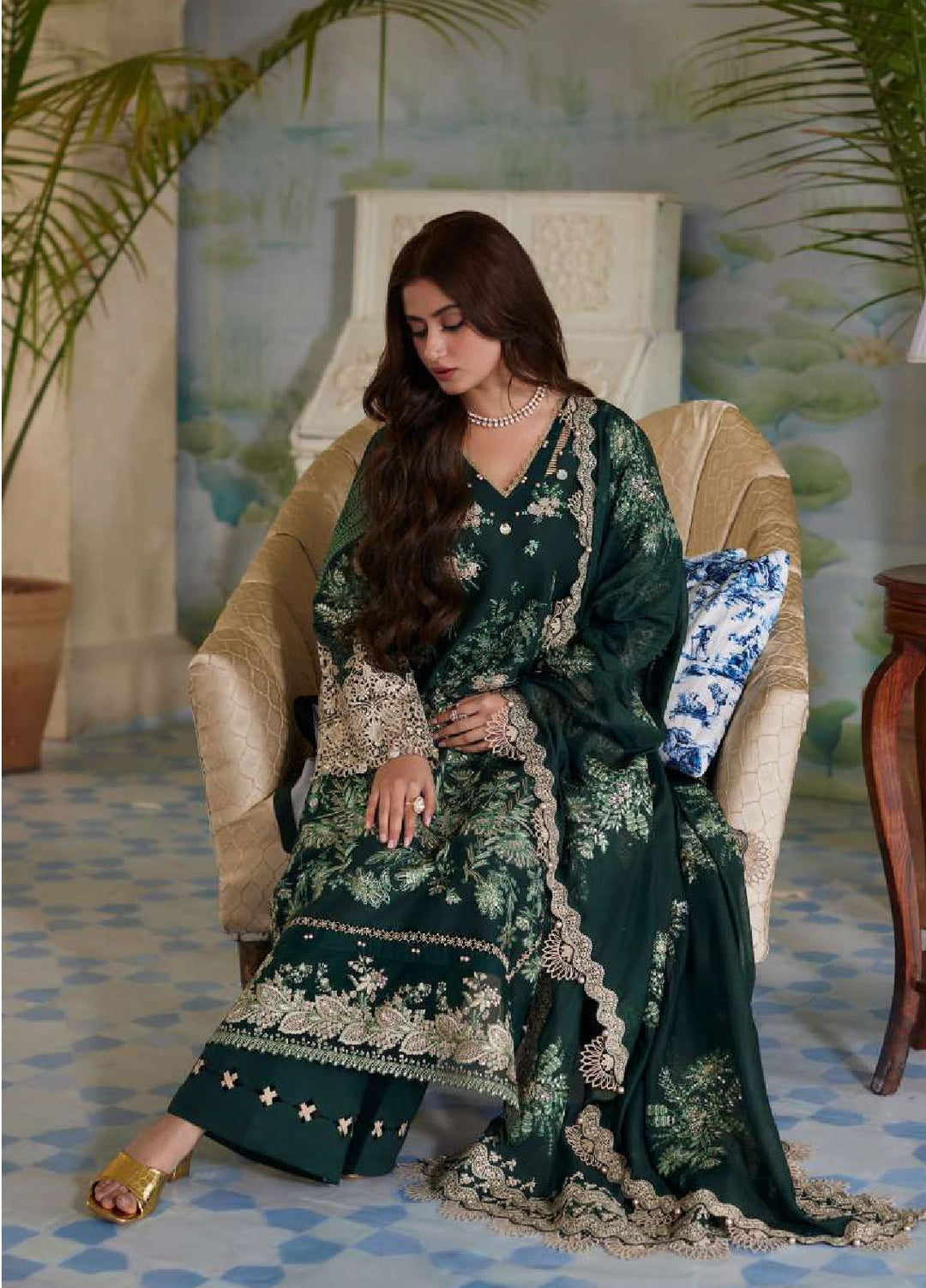 Elaf Embroidered  Suits Unstitched 3 Piece EF24EE D-07 Zaria - Summer Collection