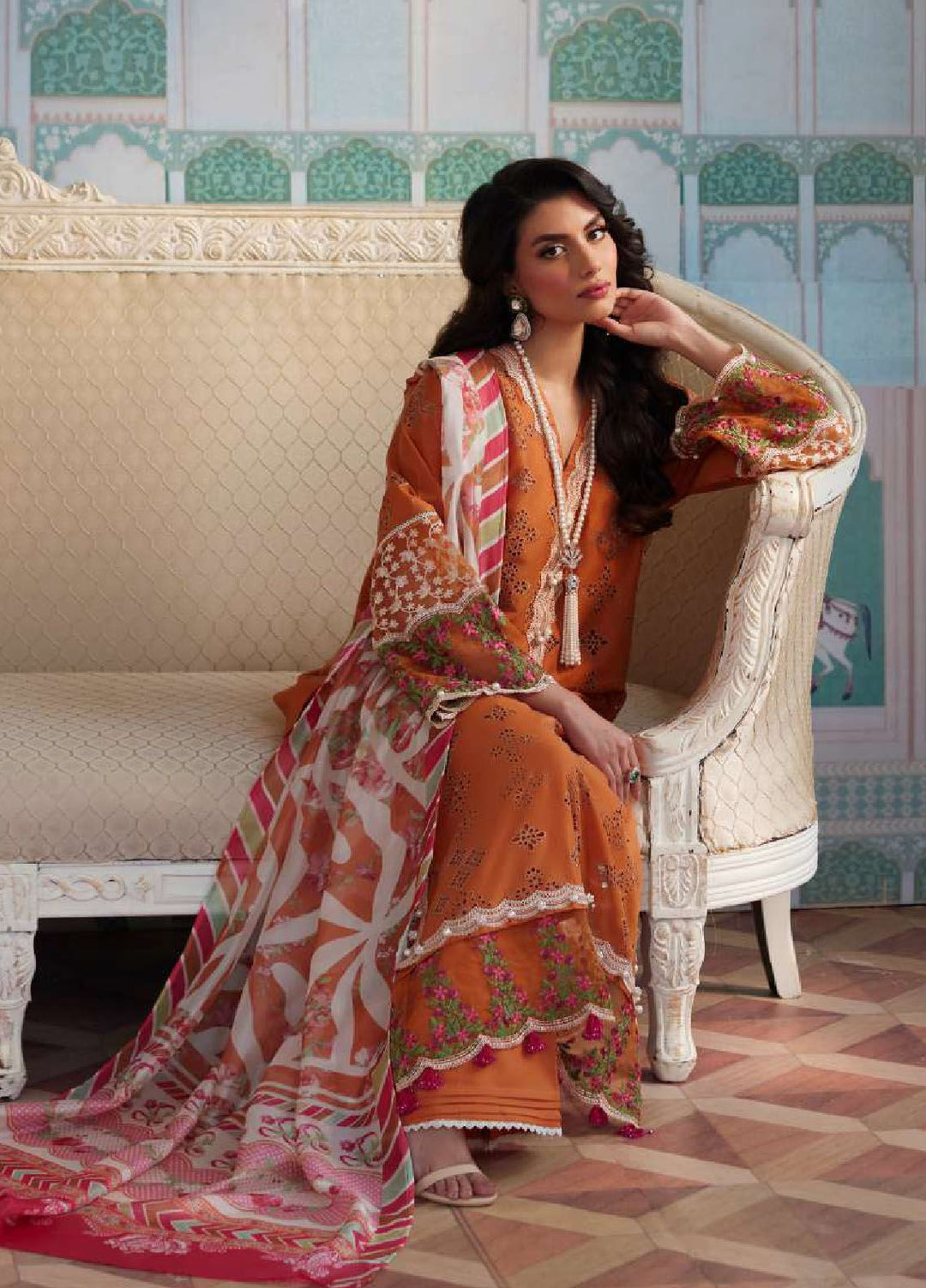 Elaf Embroidered  Suits Unstitched 3 Piece EF24EE D-09 Elnaz - Summer Collection