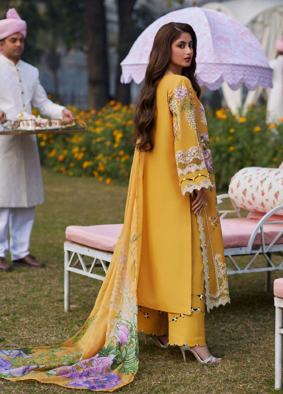 Elaf Embroidered  Suits Unstitched 3 Piece EF24EE D-12A Sona - Summer Collection