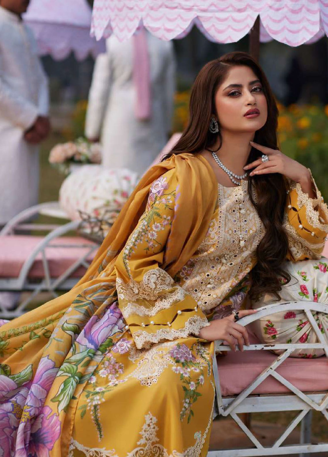 Elaf Embroidered  Suits Unstitched 3 Piece EF24EE D-12A Sona - Summer Collection