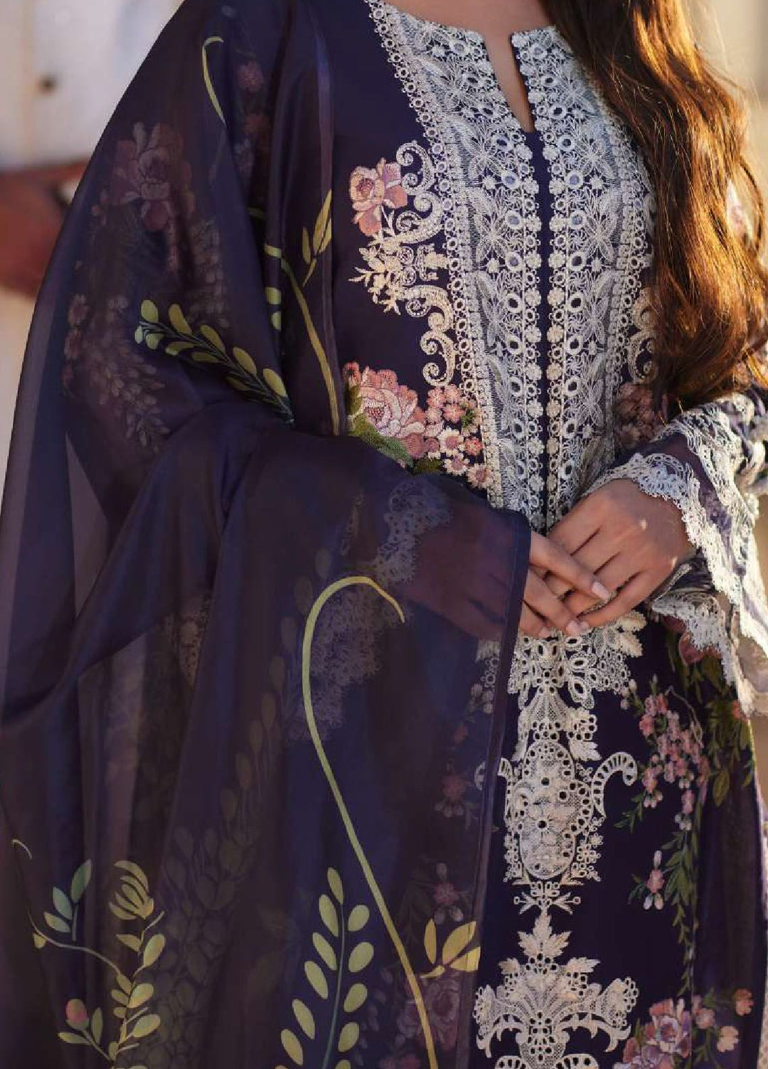 Elaf Embroidered  Suits Unstitched 3 Piece EF24EE D-12B Yazmin - Summer Collection