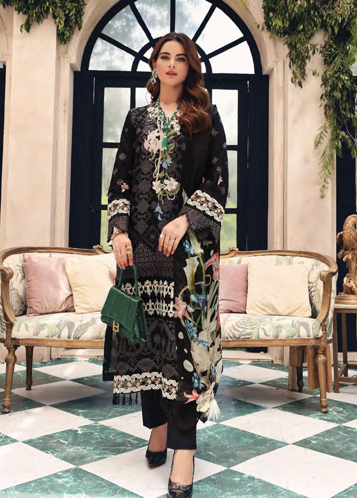 Elaf Schiffli Embroidered Lawn Suits Unstitched 3 Piece EL21FC 01-B Twilight - Luxury Collection