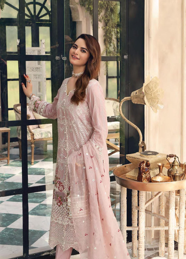 Elaf Schiffli Embroidered Lawn Suits Unstitched 3 Piece EL21FC 02-A Pianissimo - Luxury Collection