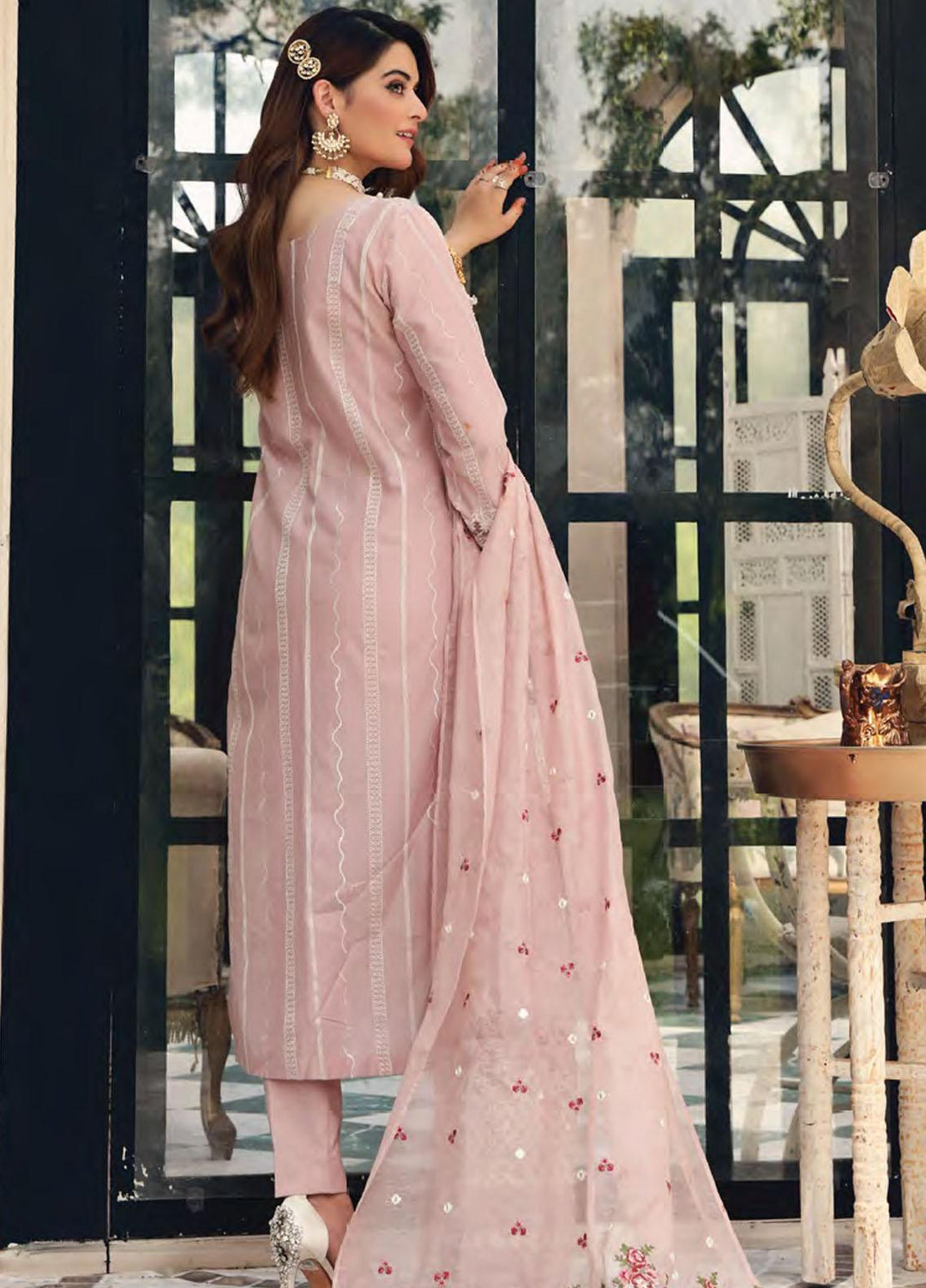 Elaf Schiffli Embroidered Lawn Suits Unstitched 3 Piece EL21FC 02-A Pianissimo - Luxury Collection