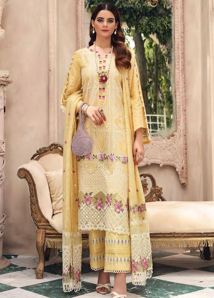 Elaf Schiffli Embroidered Lawn Suits Unstitched 3 Piece EL21FC 02-B Morning Sun - Luxury Collection
