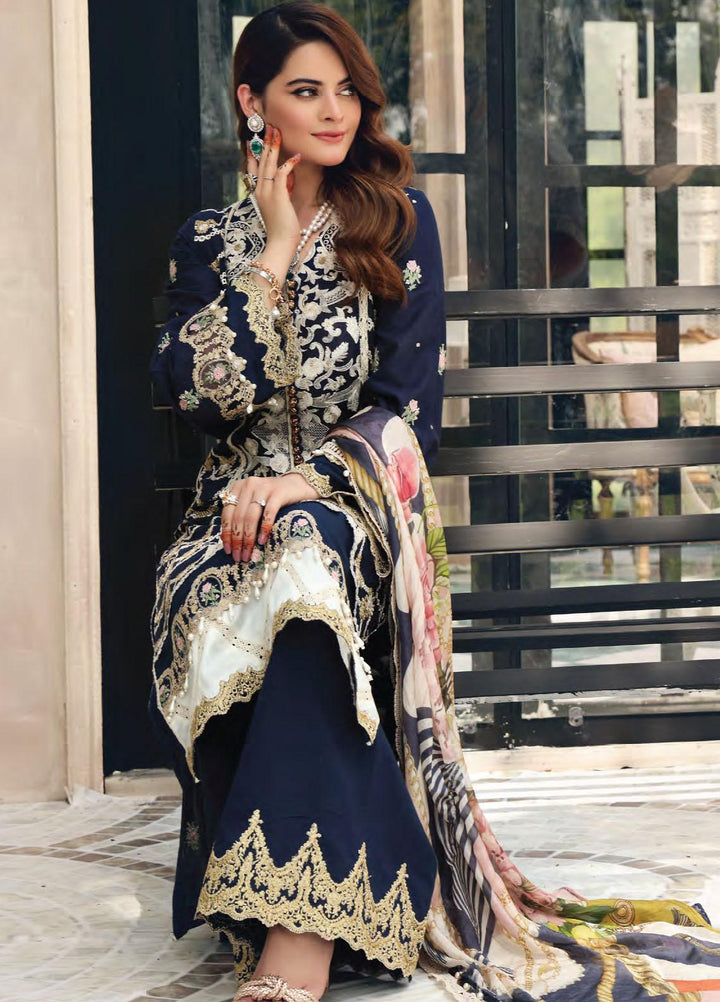 Elaf Embroidered Lawn Suits Unstitched 3 Piece EL21FC 04 Imperial - Luxury Collection