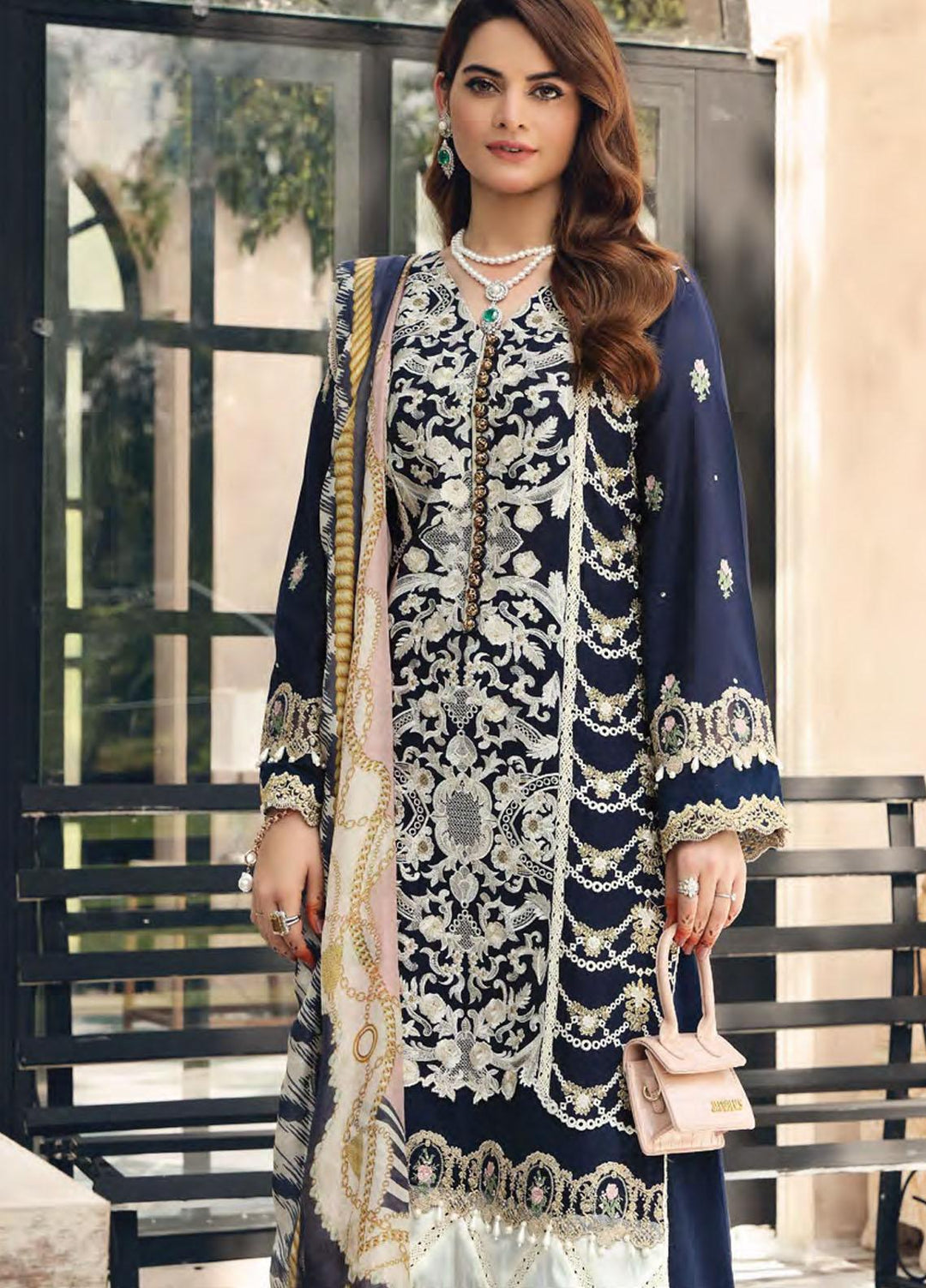 Elaf Embroidered Lawn Suits Unstitched 3 Piece EL21FC 04 Imperial - Luxury Collection