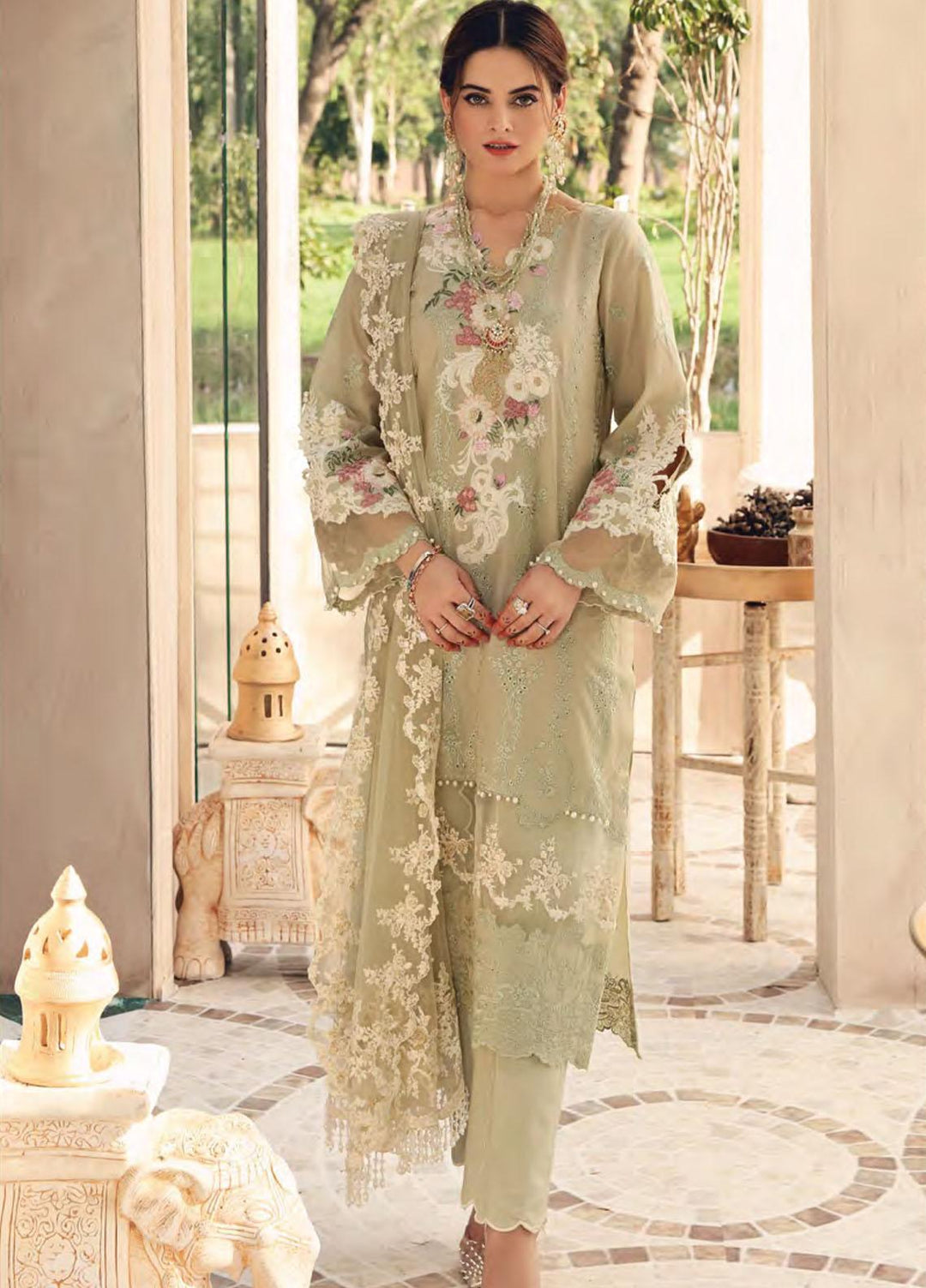 Elaf Schiffli Embroidered Lawn Suits Unstitched 3 Piece EL21FC 05 Tinker Bell - Luxury Collection