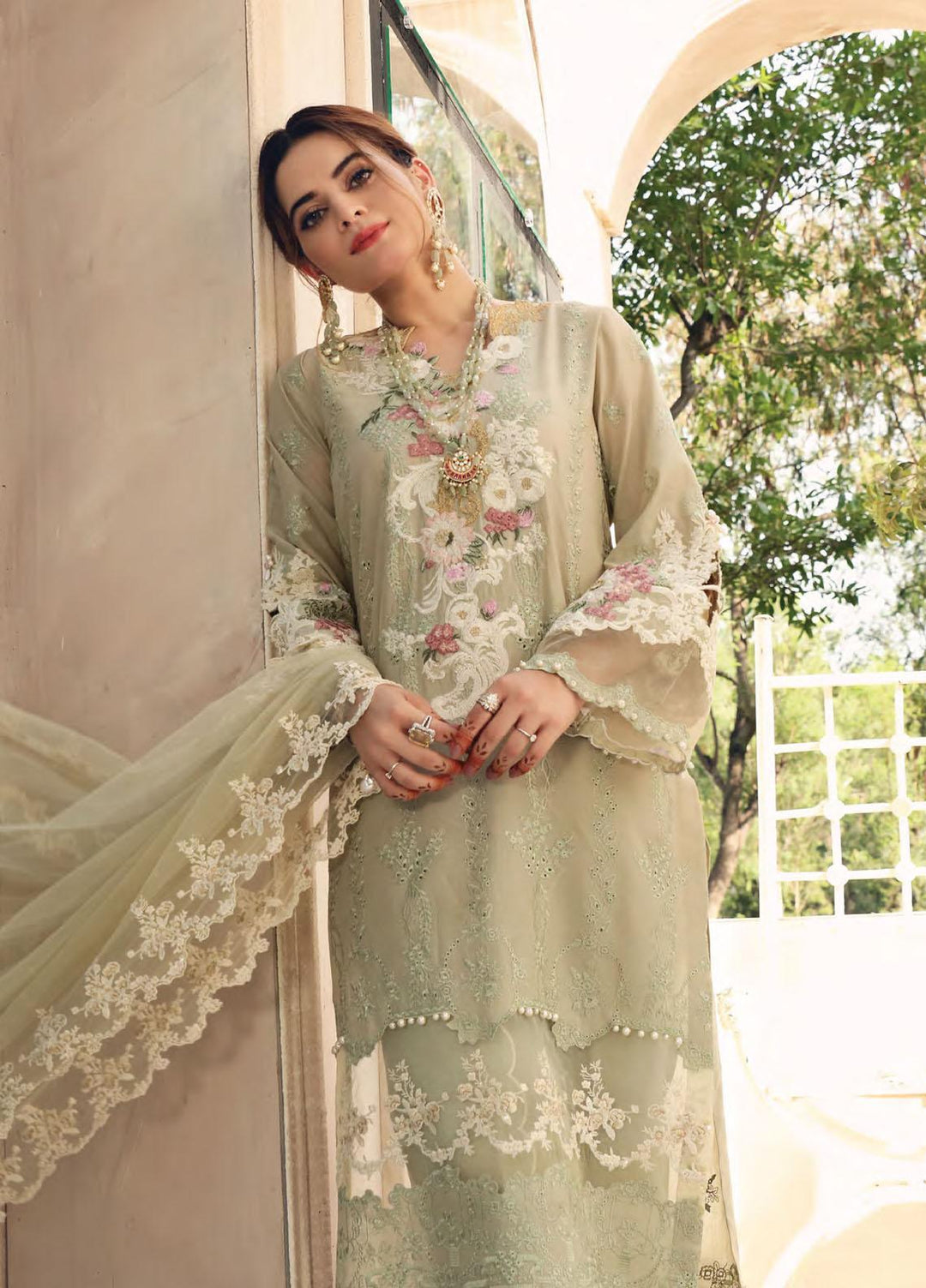 Elaf Schiffli Embroidered Lawn Suits Unstitched 3 Piece EL21FC 05 Tinker Bell - Luxury Collection
