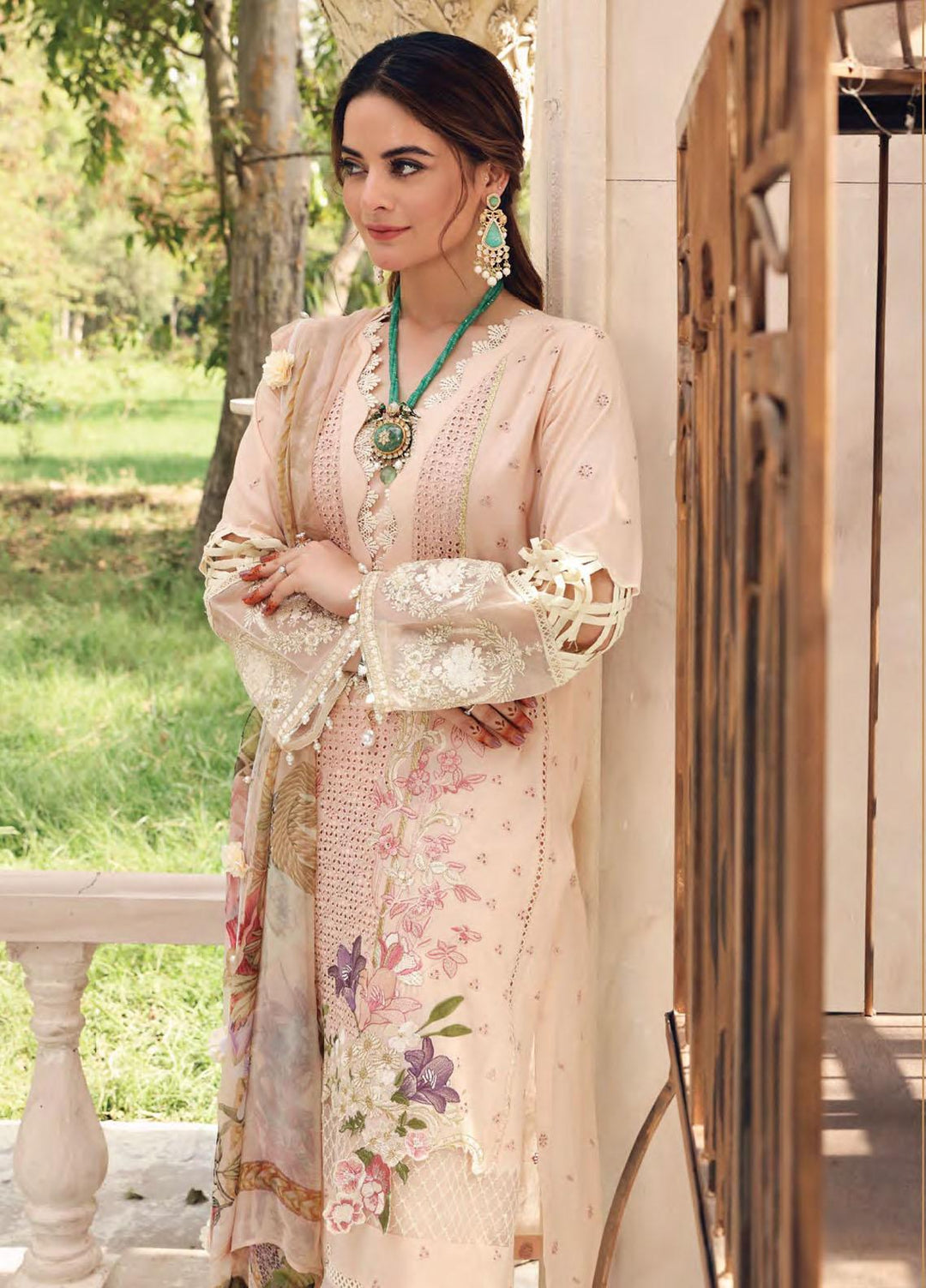Elaf Embroidered Lawn Suits Unstitched 3 Piece EL21FC 06 Carnation - Luxury Collection