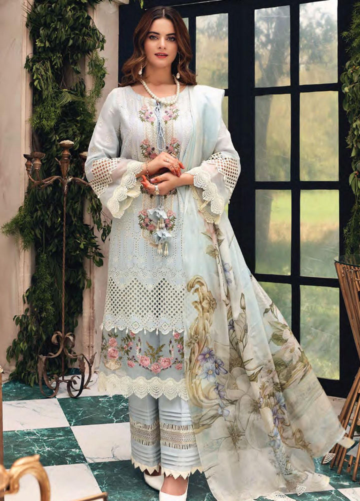 Elaf Schiffli Embroidered Lawn Suits Unstitched 3 Piece EL21FC 07 Arctic - Luxury Collection