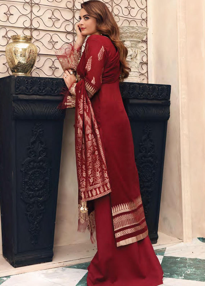 Elaf Self Jacquard Lawn Suits Unstitched 3 Piece EL21FC 08 Senorita - Luxury Collection