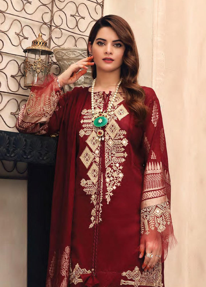 Elaf Self Jacquard Lawn Suits Unstitched 3 Piece EL21FC 08 Senorita - Luxury Collection