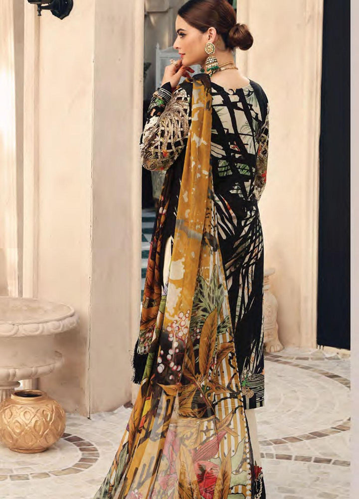Elaf Embroidered Lawn Suits Unstitched 3 Piece EL21FC 09 Obsidian - Luxury Collection