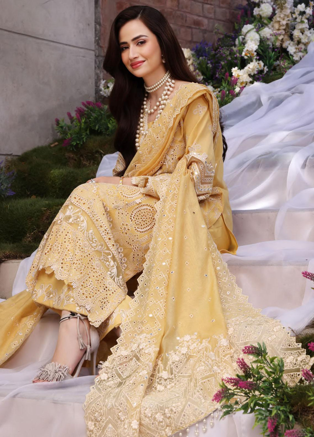 Elaf Embroidered Lawn Suits Unstitched 3 Piece EF23FCH ECF-01 - Festive Collection