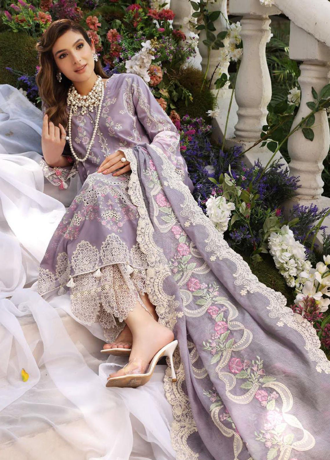 Elaf Embroidered Lawn Suits Unstitched 3 Piece EF23FCH ECF-02 - Festive Collection