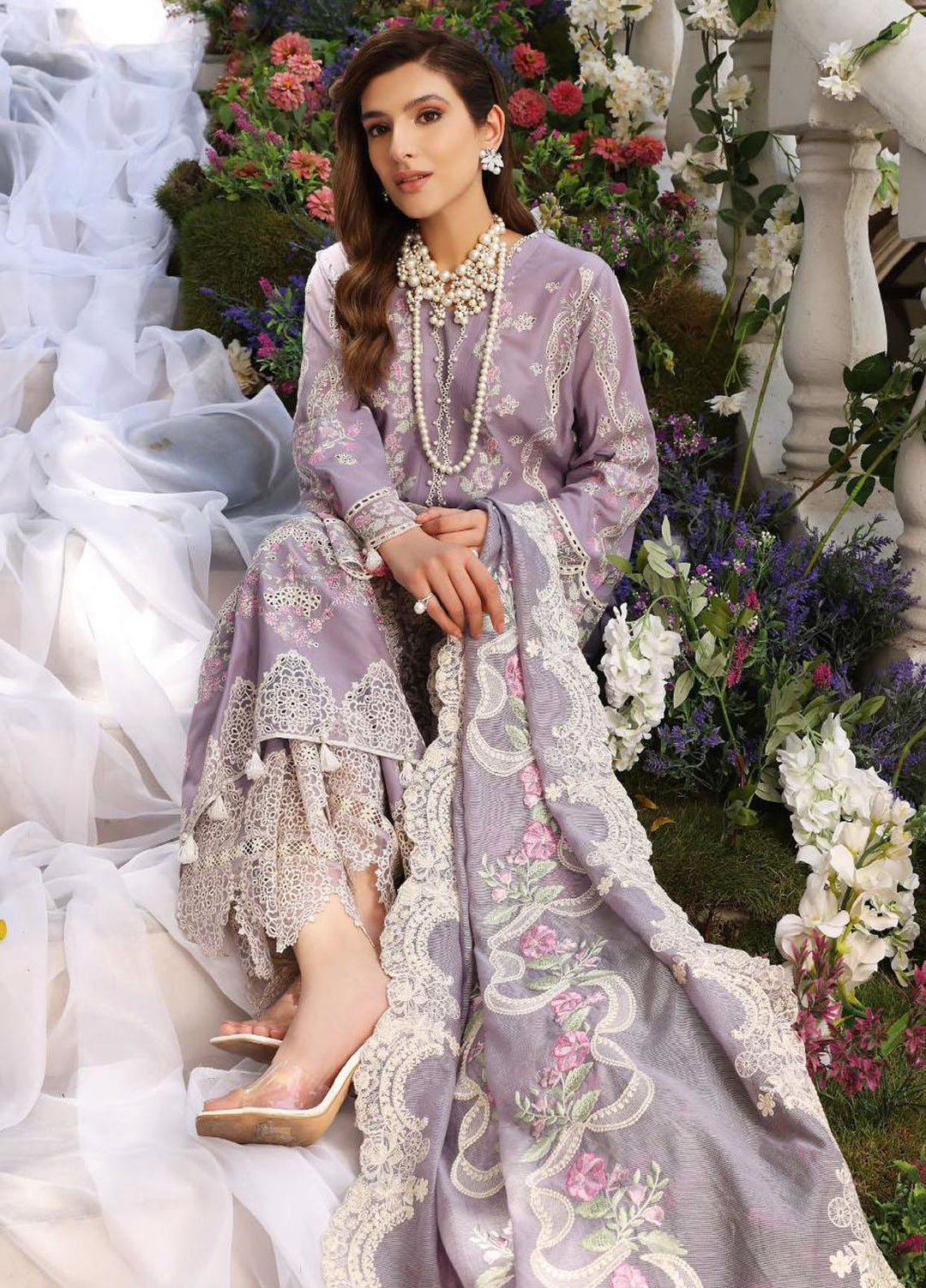 Elaf Embroidered Lawn Suits Unstitched 3 Piece EF23FCH ECF-02 - Festive Collection