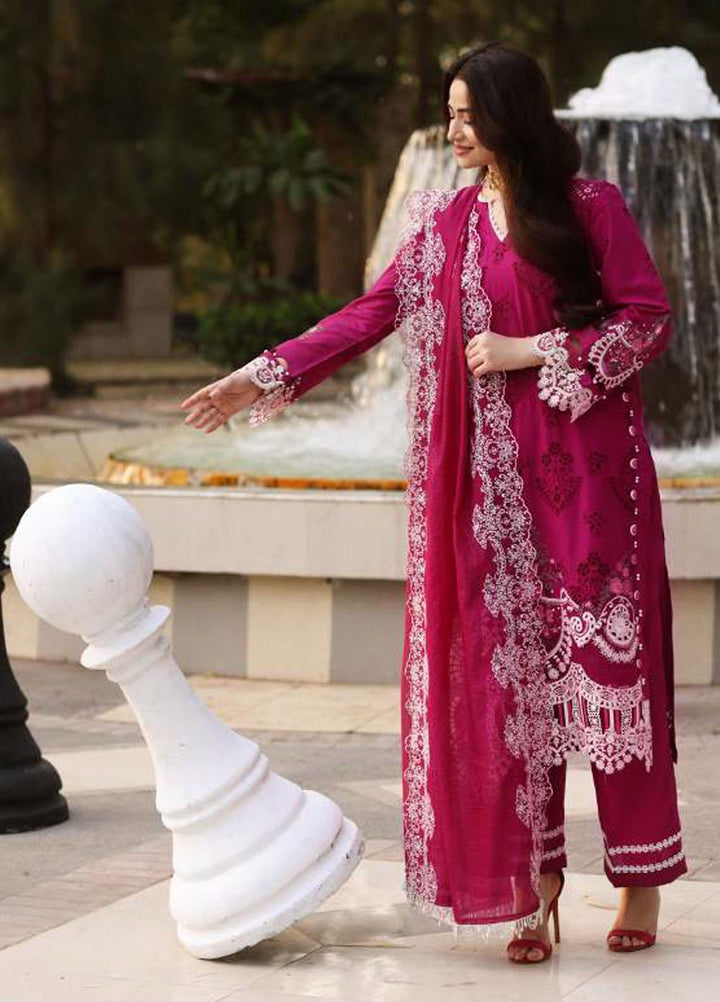 Elaf Embroidered Lawn Suits Unstitched 3 Piece EF23FCH ECF-04A - Festive Collection