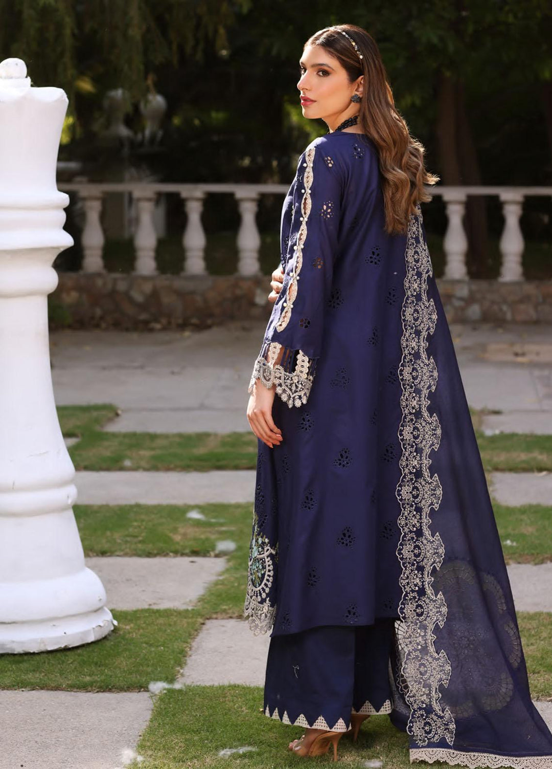 Elaf Embroidered Lawn Suits Unstitched 3 Piece EF23FCH ECF-04B - Festive Collection
