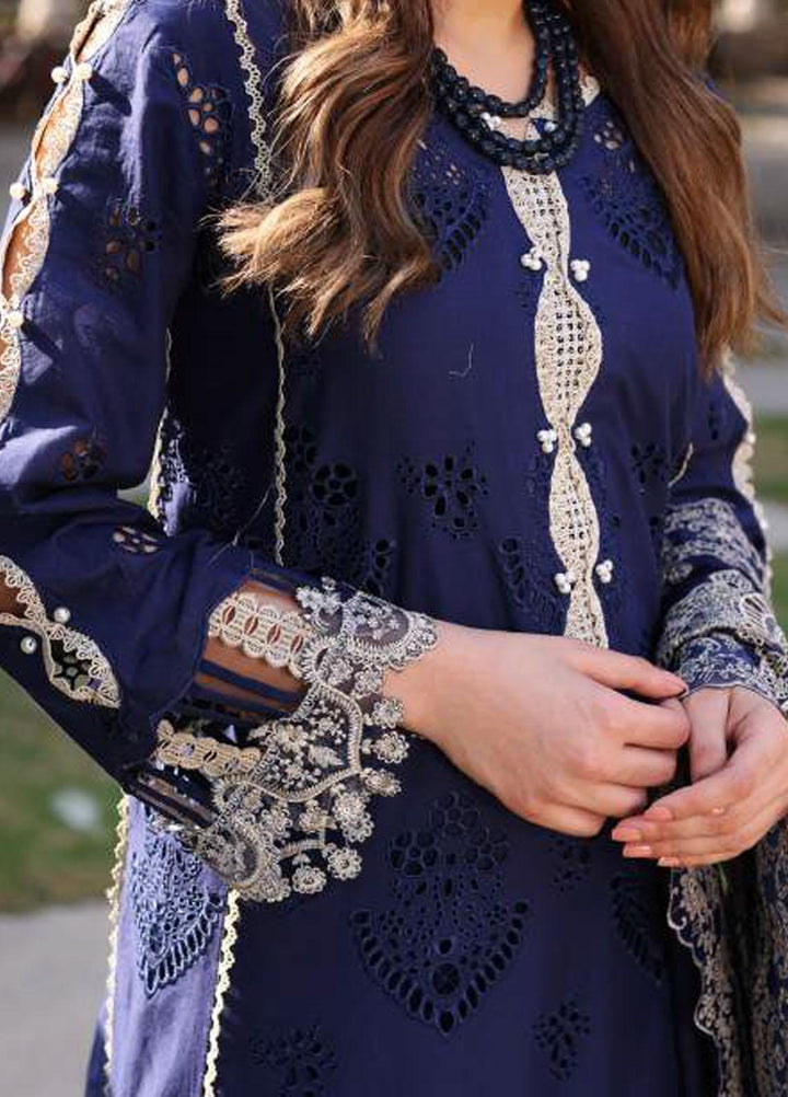 Elaf Embroidered Lawn Suits Unstitched 3 Piece EF23FCH ECF-04B - Festive Collection