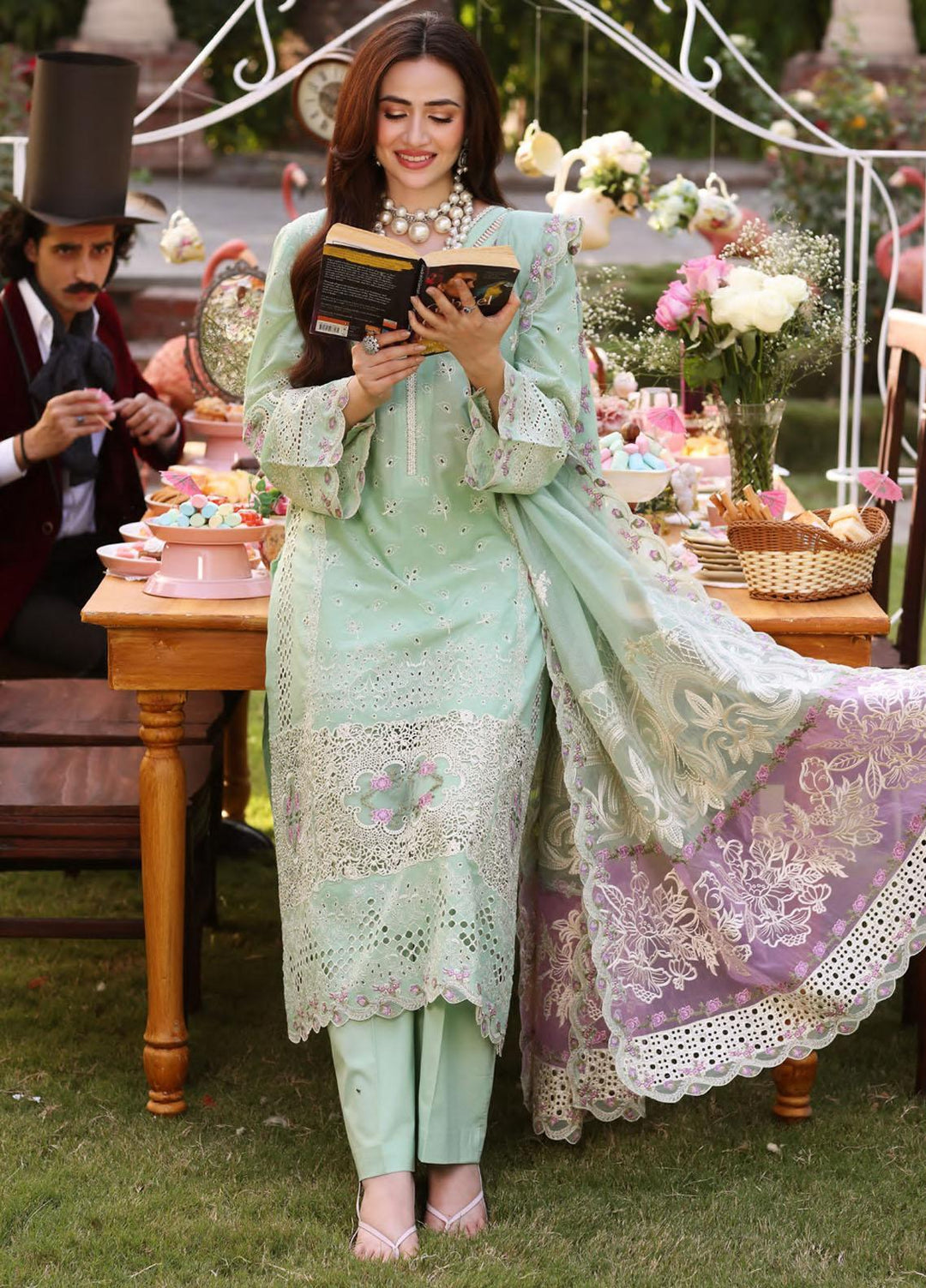Elaf Embroidered Lawn Suits Unstitched 3 Piece EF23FCH ECF-05 - Festive Collection