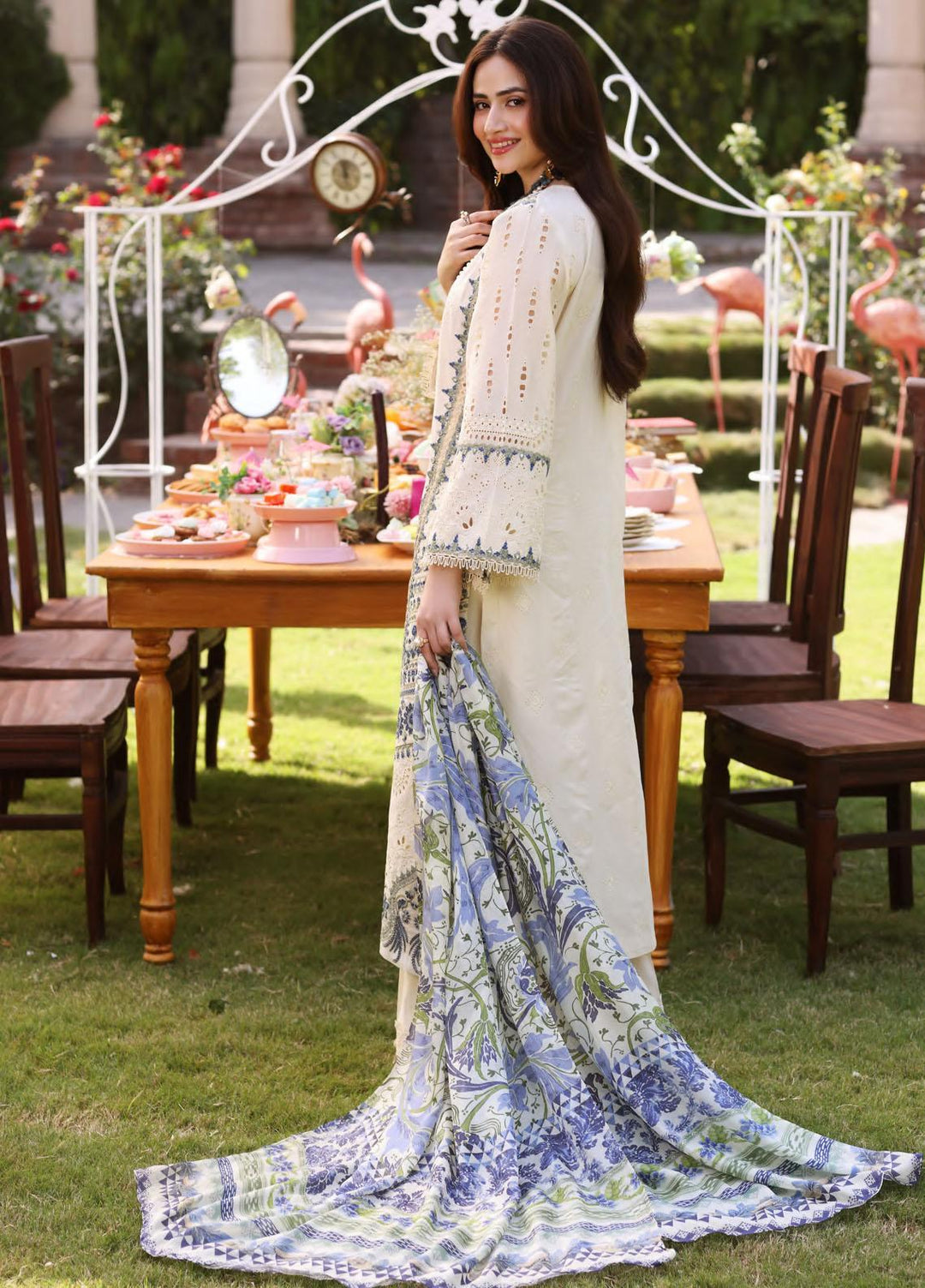 Elaf Embroidered Lawn Suits Unstitched 3 Piece EF23FCH ECF-07 - Festive Collection