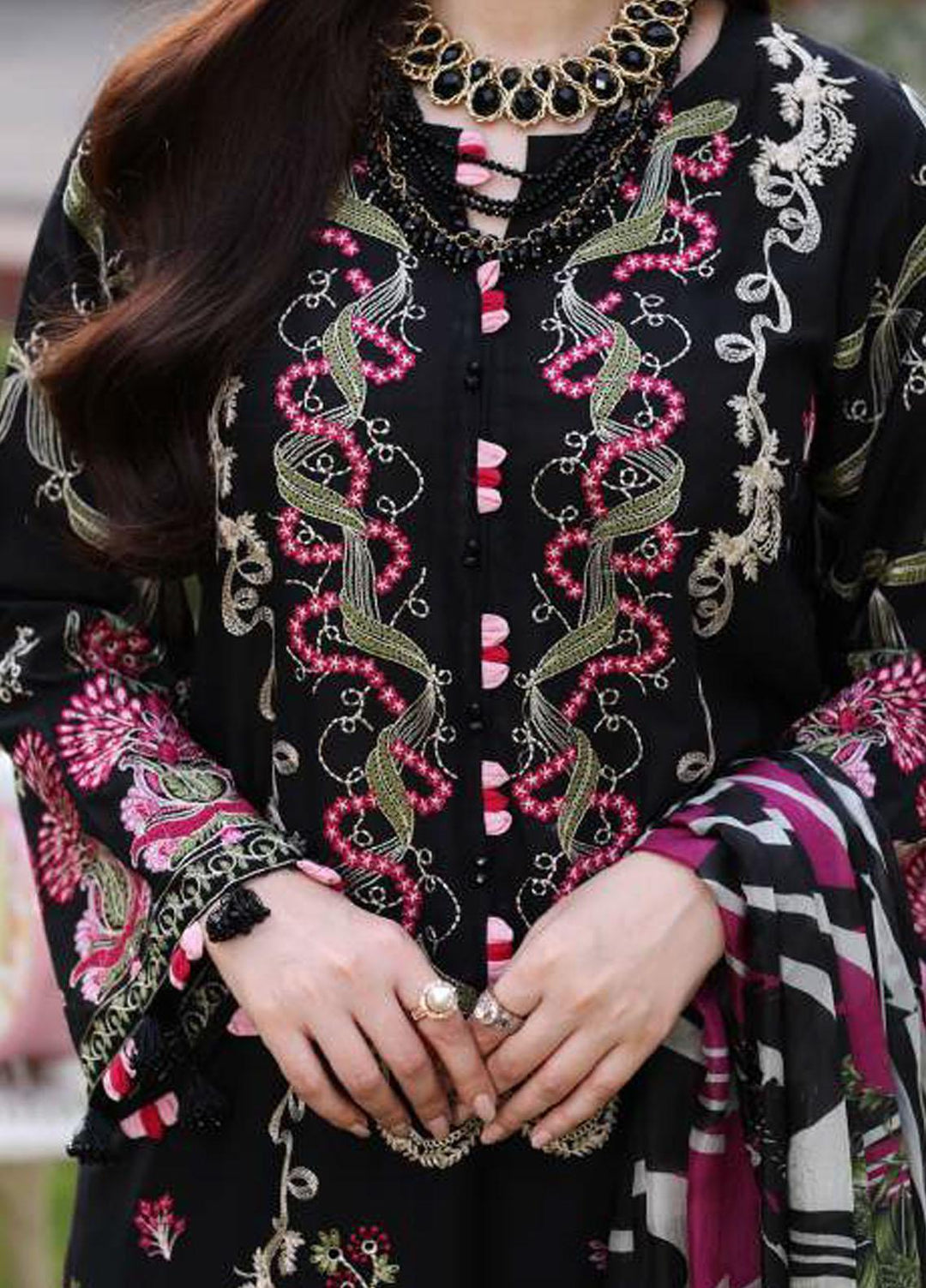 Elaf Embroidered Lawn Suits Unstitched 3 Piece EF23FCH ECF-08 - Festive Collection