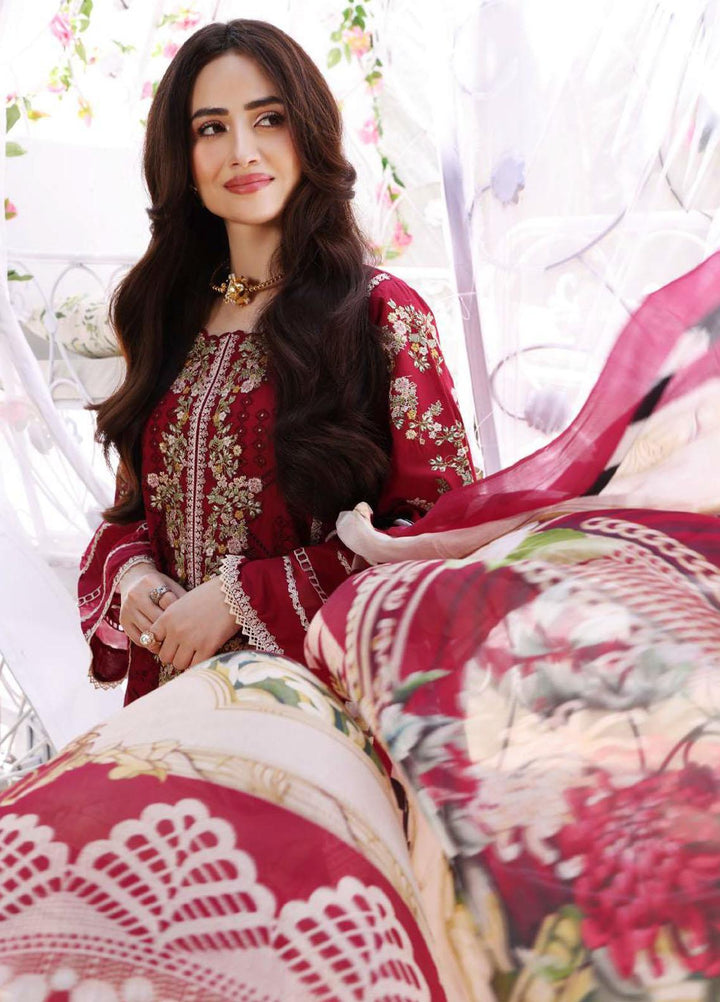 Elaf Embroidered Lawn Suits Unstitched 3 Piece EF23FCH ECF-10 - Festive Collection