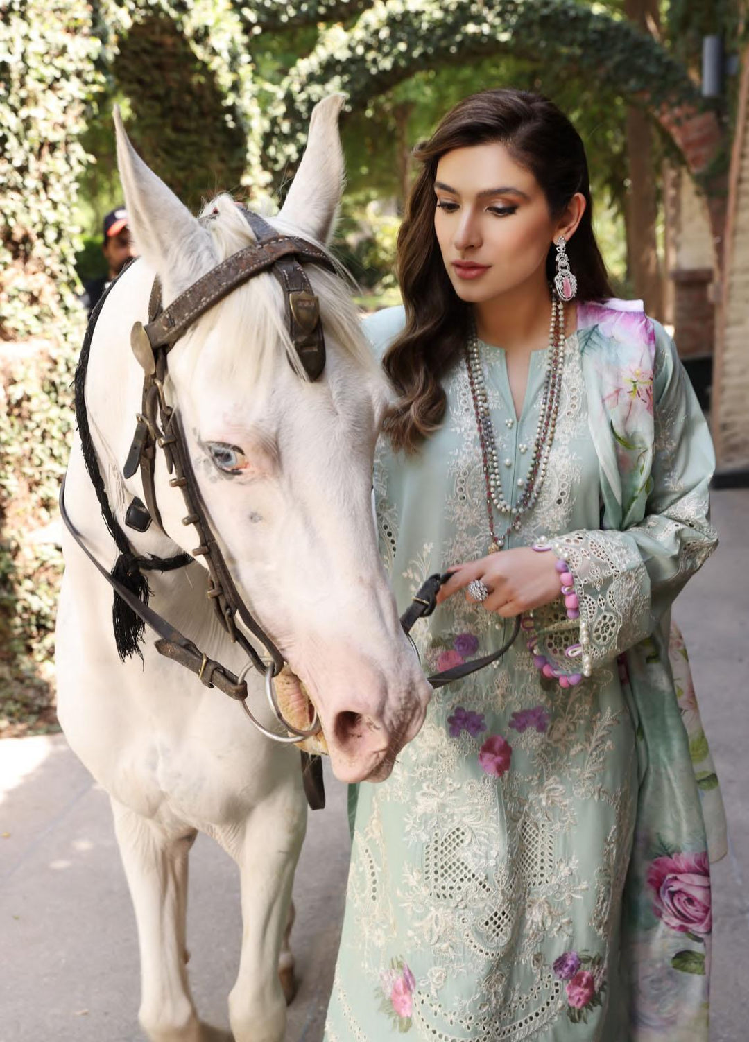 Elaf Embroidered Lawn Suits Unstitched 3 Piece EF23FCH ECF-11A - Festive Collection