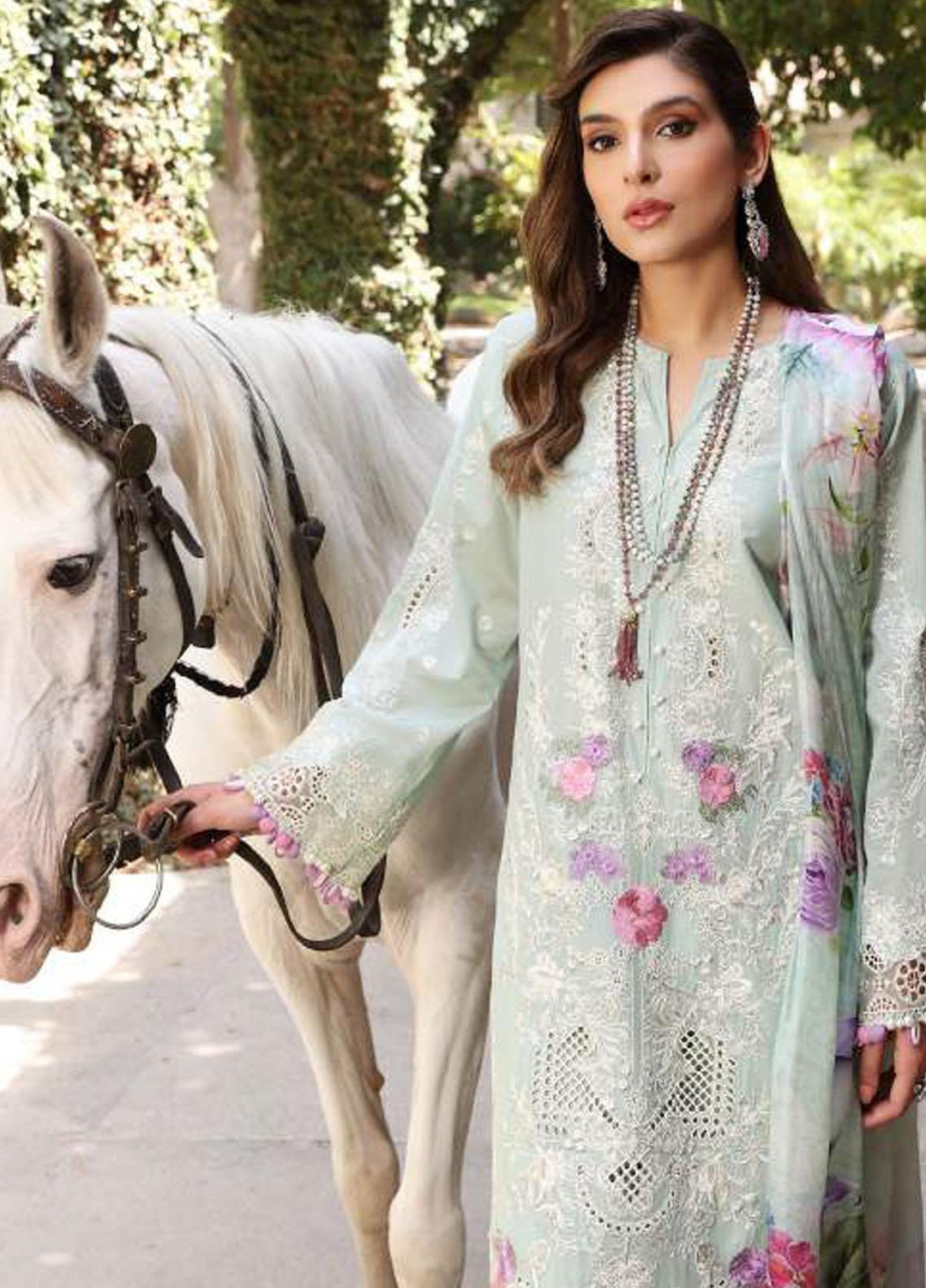 Elaf Embroidered Lawn Suits Unstitched 3 Piece EF23FCH ECF-11A - Festive Collection