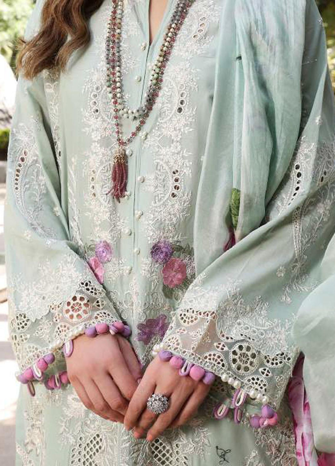 Elaf Embroidered Lawn Suits Unstitched 3 Piece EF23FCH ECF-11A - Festive Collection