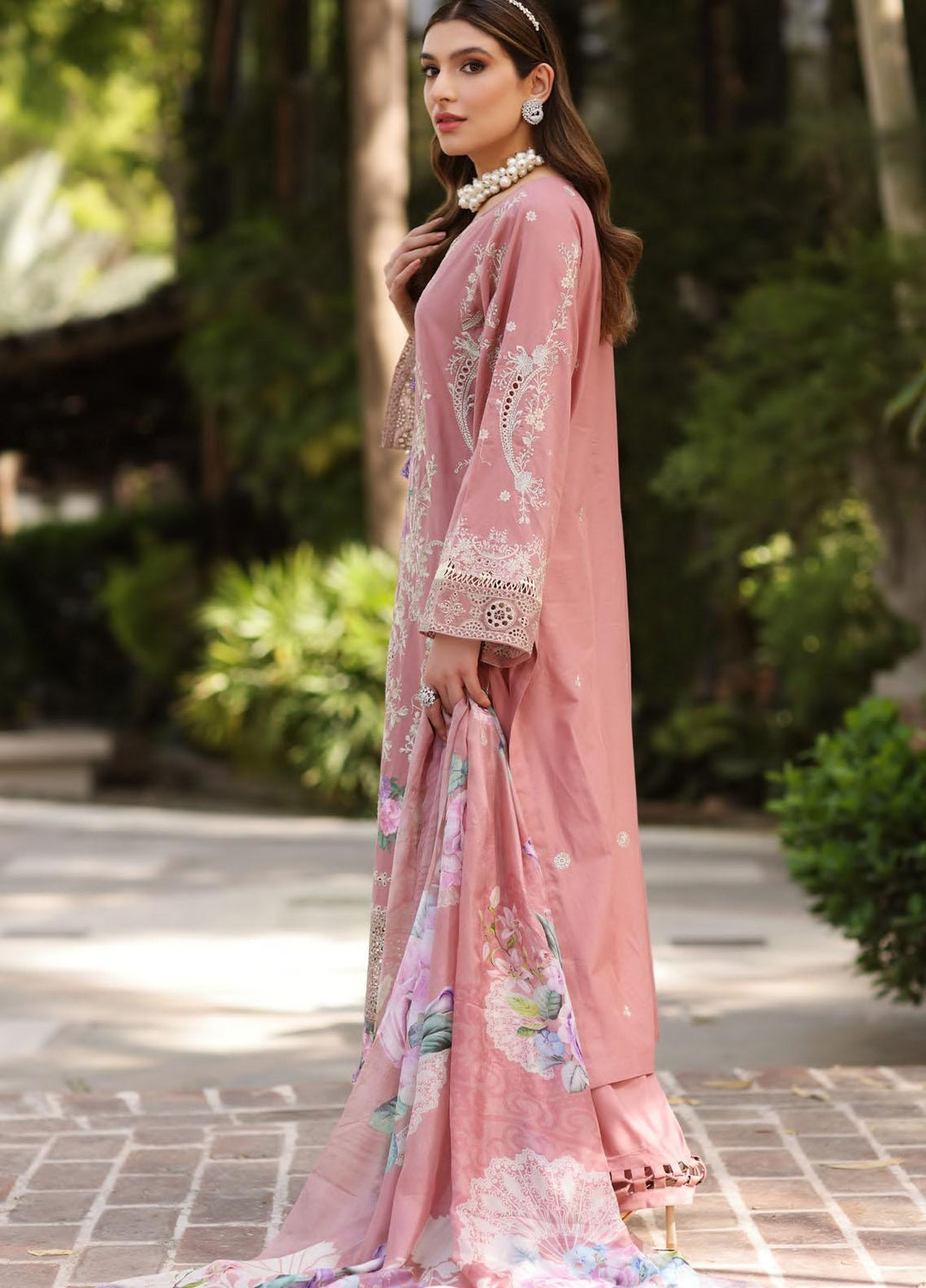 Elaf Embroidered Lawn Suits Unstitched 3 Piece EF23FCH ECF-11B - Festive Collection