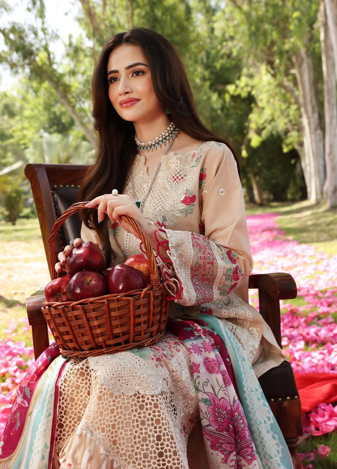 Elaf Embroidered Lawn Suits Unstitched 3 Piece EF23FCH ECF-12 - Festive Collection