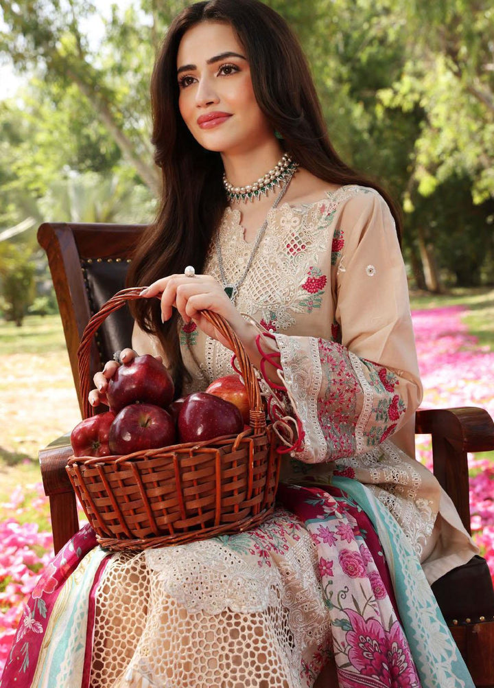Elaf Embroidered Lawn Suits Unstitched 3 Piece EF23FCH ECF-12 - Festive Collection