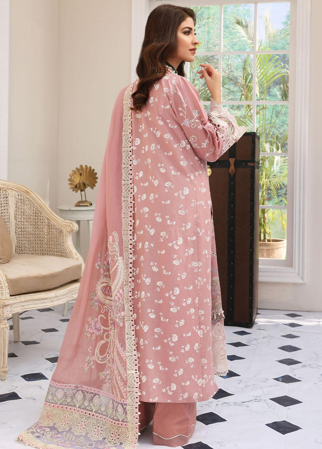 Elaf Embroidered Lawn Suits Unstitched 3 Piece EF23FC ELC-01 Aurora - Festive Collection