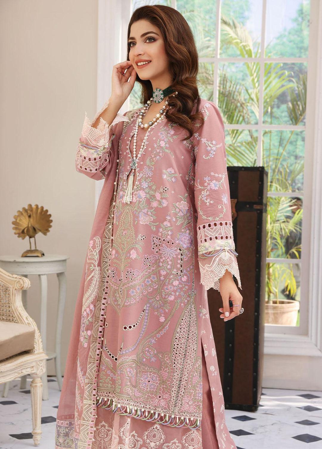 Elaf Embroidered Lawn Suits Unstitched 3 Piece EF23FC ELC-01 Aurora - Festive Collection