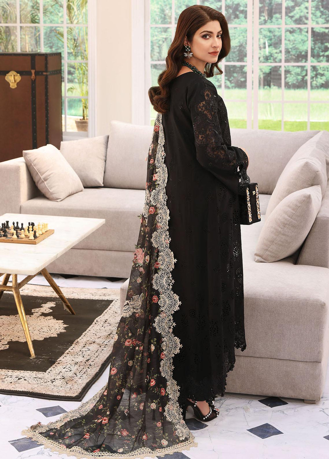 Elaf Embroidered Lawn Suits Unstitched 3 Piece EF23FC ELC-02A Eclipse - Festive Collection