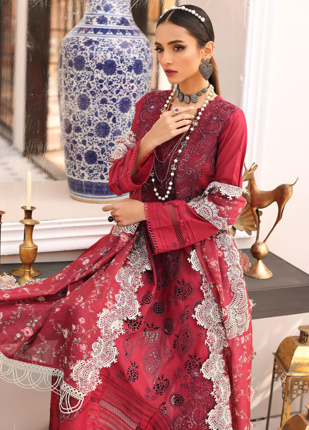 Elaf Embroidered Lawn Suits Unstitched 3 Piece EF23FC ELC-02B Prestige - Festive Collection