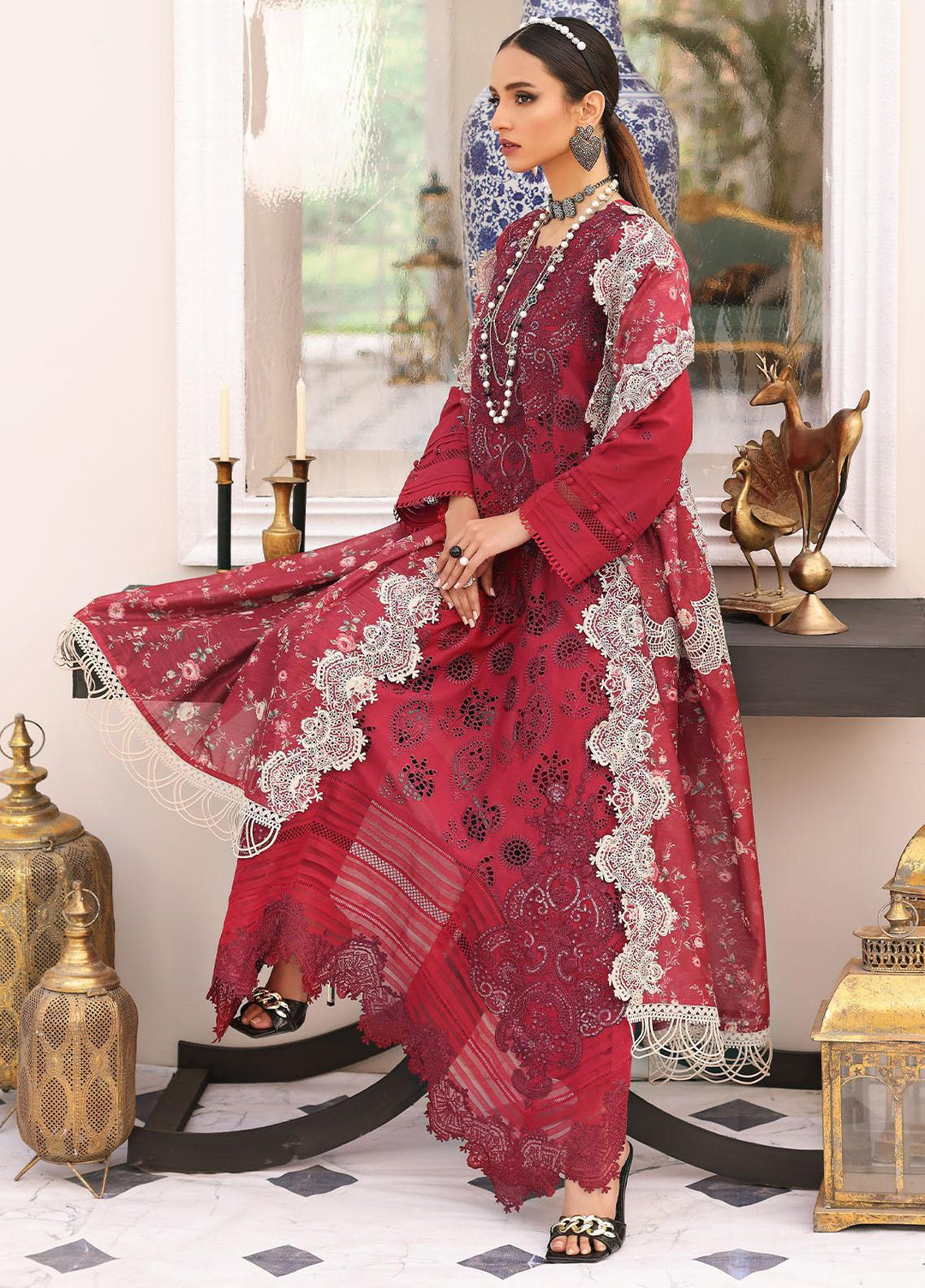 Elaf Embroidered Lawn Suits Unstitched 3 Piece EF23FC ELC-02B Prestige - Festive Collection