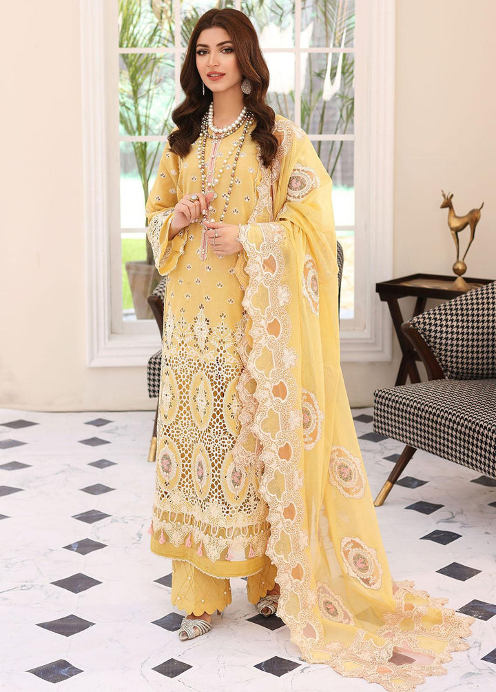 Elaf Embroidered Lawn Suits Unstitched 3 Piece EF23FC ELC-03A Daffodil - Festive Collection