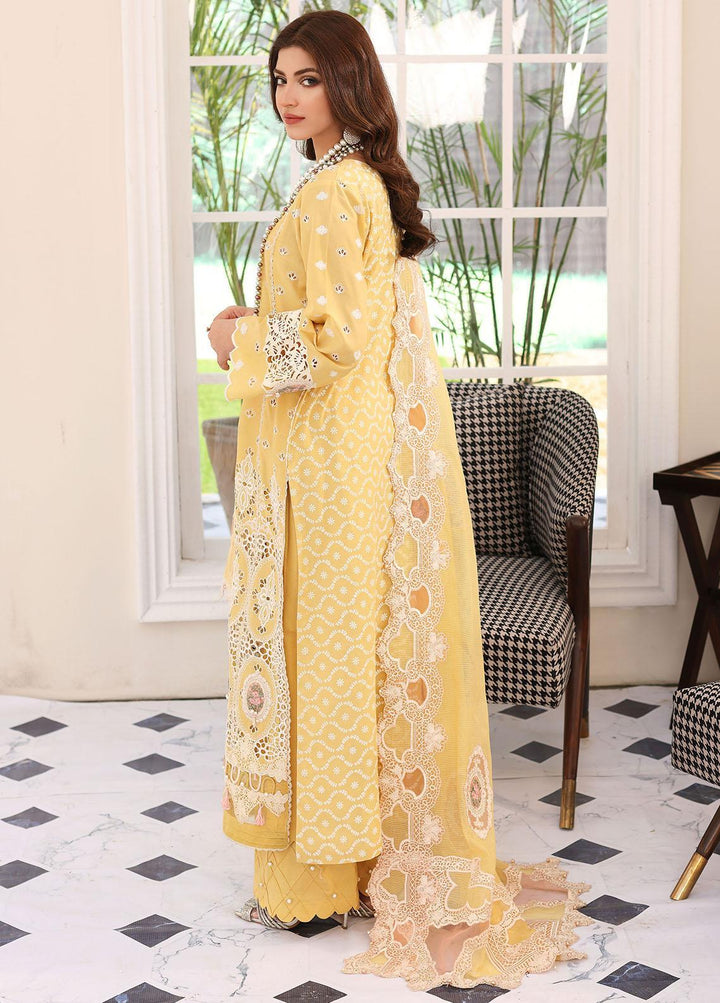 Elaf Embroidered Lawn Suits Unstitched 3 Piece EF23FC ELC-03A Daffodil - Festive Collection