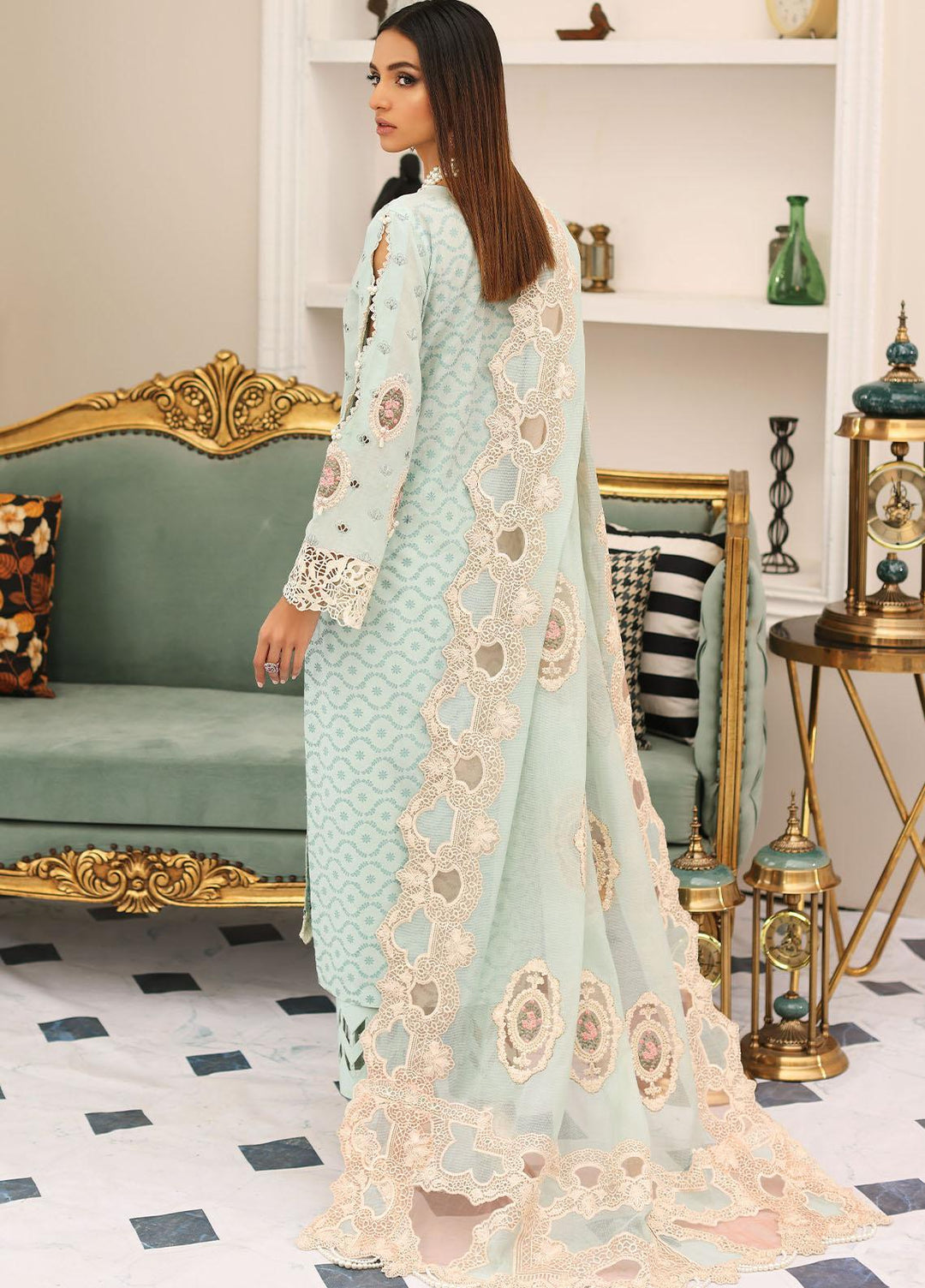 Elaf Embroidered Lawn Suits Unstitched 3 Piece EF23FC ELC-03B Day Dream - Festive Collection