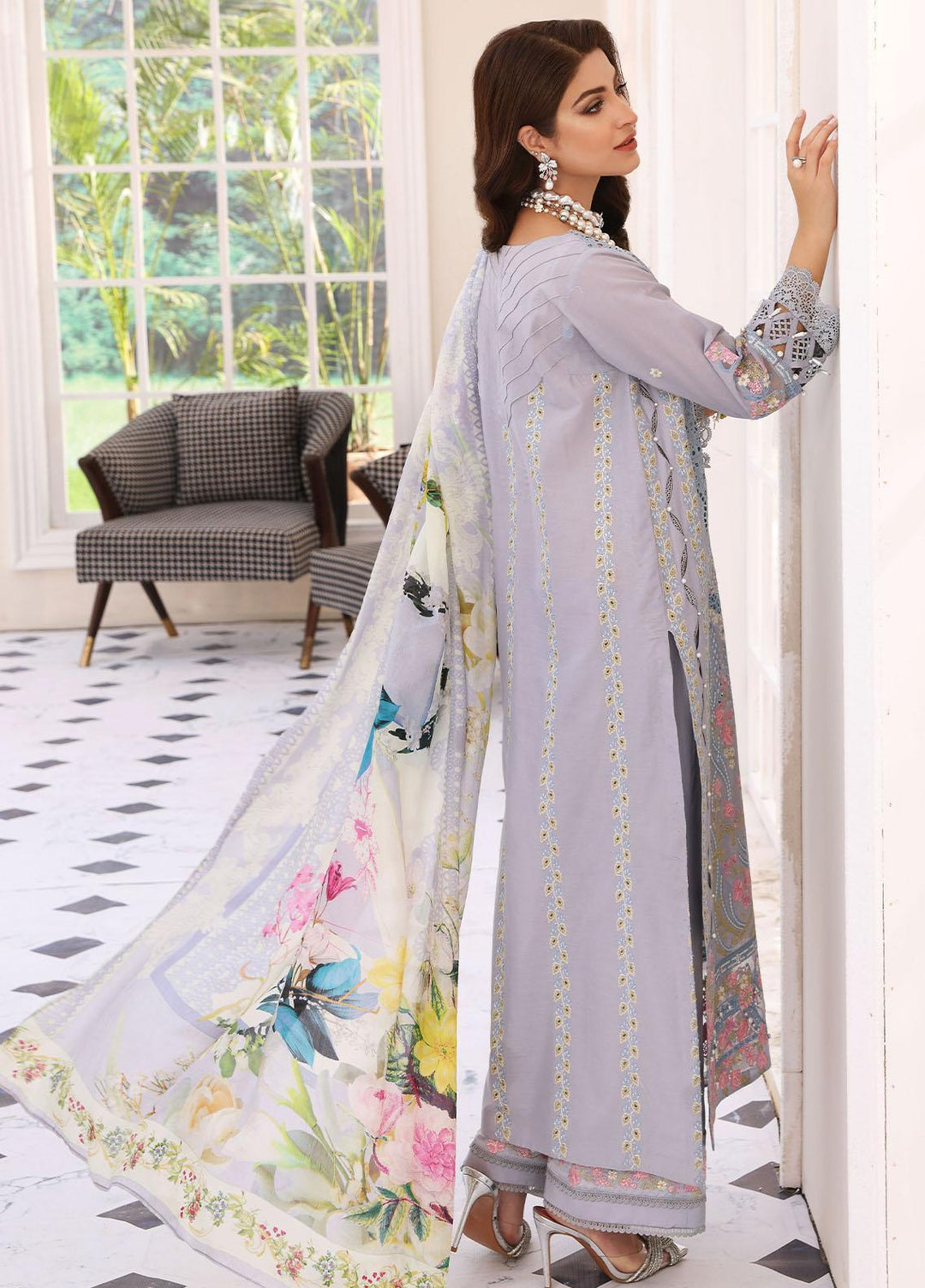 Elaf Embroidered Lawn Suits Unstitched 3 Piece EF23FC ELC-05 Serenade - Festive Collection