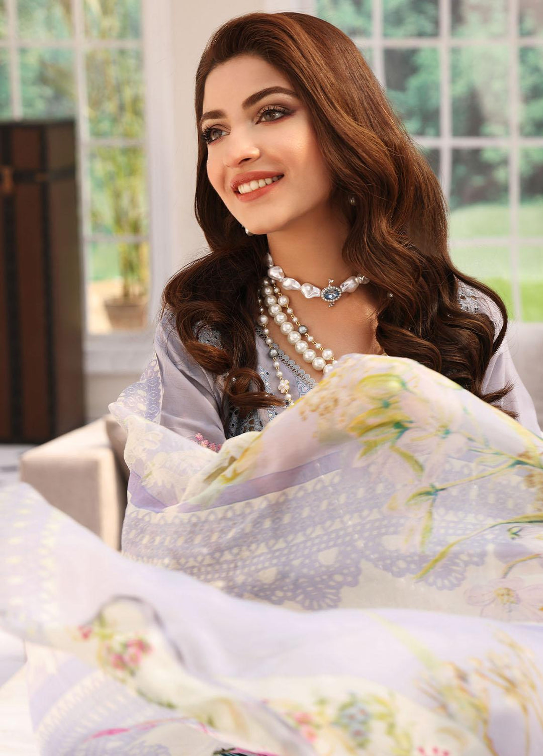 Elaf Embroidered Lawn Suits Unstitched 3 Piece EF23FC ELC-05 Serenade - Festive Collection