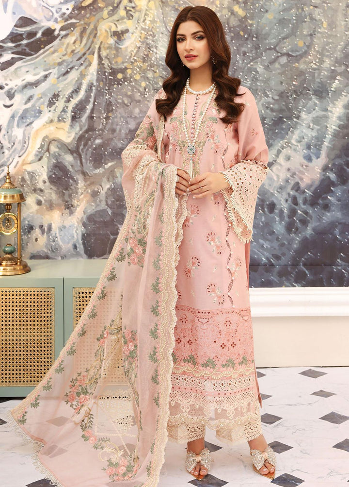 Elaf Embroidered Lawn Suits Unstitched 3 Piece EF23FC ELC-06 Flamingo - Festive Collection