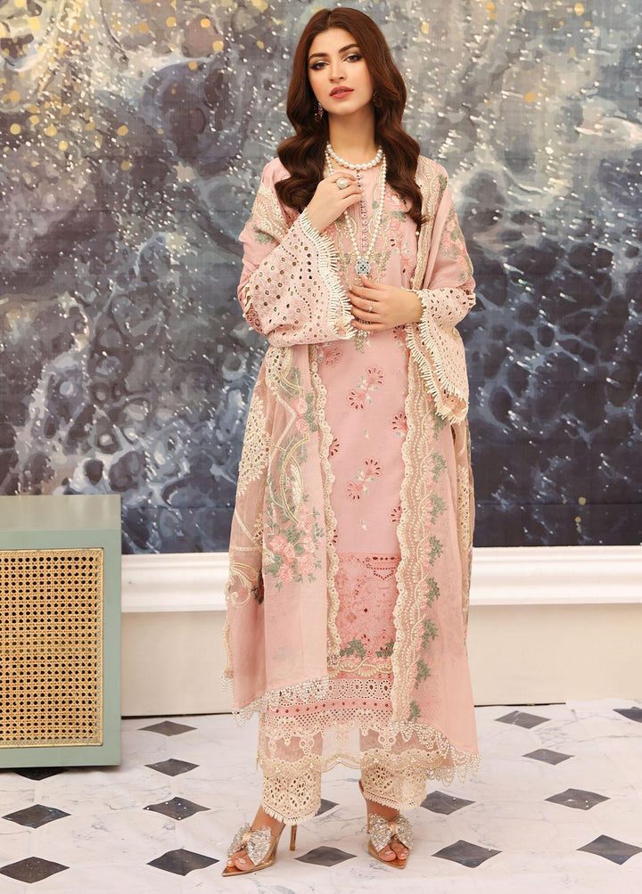 Elaf Embroidered Lawn Suits Unstitched 3 Piece EF23FC ELC-06 Flamingo - Festive Collection