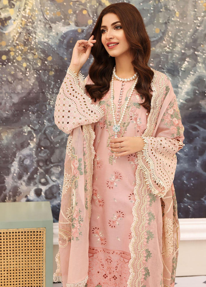 Elaf Embroidered Lawn Suits Unstitched 3 Piece EF23FC ELC-06 Flamingo - Festive Collection